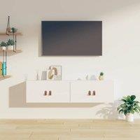 Berkfield Home Wall Cabinets 2 pcs White 60x30x30 cm Solid Wood Pine | Size: 60 x 30 x 30 cm