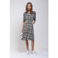 Jolie Moi Women's Puffy Sleeved Midi Jersey Dress | Size: 26