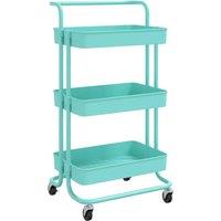 Berkfield Home 3-Tier Kitchen Trolley Turquoise 42x35x85 cm Iron & ABS | Size: 42 x 35 x 85 cm