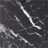 Berkfield Home Table Top Black 30x30 cm 6 mm Tempered Glass with Marble Design