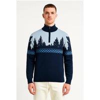 AARHON Men's Festive Christmas Novelty Jumper in Navy | Size: Medium