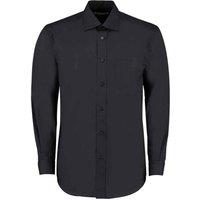 Kustom Kit Men's Classic Long-Sleeved Business Shirt in Black | Size: 18.5 in