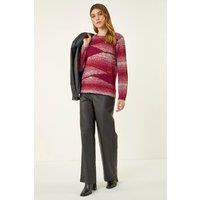 Roman Women's Colour Block Knit Jumper in Red | Size: 18