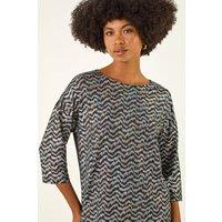 Roman Women's Metallic Print Stretch Top | Size: 18