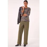 Roman Women's Embellished Leaf Print Top | Size: 18