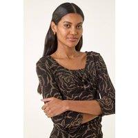 Roman Women's Jacquard Cowl Neck Stretch Top | Size: 12