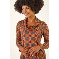 Roman Women's Abstract Print Cowl Neck Top | Size: 20