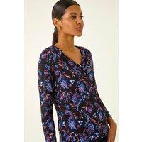 Roman Women's Floral V-Neck Stretch Top | Size: 20