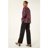 Roman Women's Paisley Print Snit Top | Size: 14