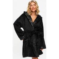 Ann Summers Women's Signature Sparkle Fluffy Robe in Black | Size: XL