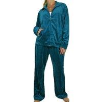 Paulo Due Women's Luxury Velour 2 Piece Tracksuit in Turquoise | Size: 18-20
