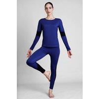 Enorsia Women's Crew Neck Active Tops in Navy | Size: 16