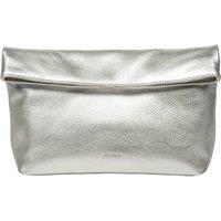 Pure Luxuries London Women's 'Sabella' Leather Clutch Bag in Silver