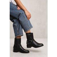 Where's That From Women's 'Micah' Ankle Boot With Buckle Detailing in Black | Size: 4