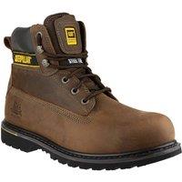 Caterpillar Men's 'Holton' Leather Safety Boots in Brown | Size: 14
