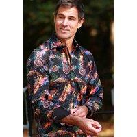 CLAUDIO LUGLI Men's Wind Instruments & Paint Splash Print Shirt in Black | Size: 4XL