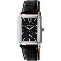 Heritor Automatic Men's Frederick Leather-Band Watch in Silver