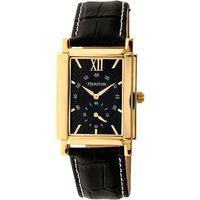 Heritor Automatic Men's Frederick Leather-Band Watch in Gold