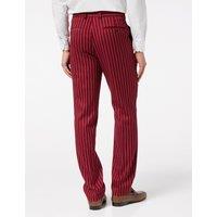 XPOSED Men's Terry Tweed Pinstripe Trousers Stylish Occasions in Red | Size: 40
