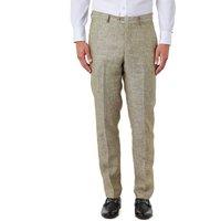 XPOSED Men's Stylish Lewis Linen Suit Trousers in Green | Size: 42