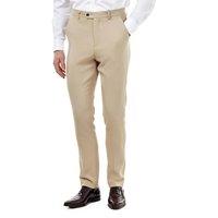 XPOSED Men's ZAK Honeycomb Weave Tailored Suit Trousers in Beige | Size: 36