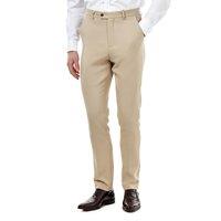 XPOSED Men's ZAK Honeycomb Weave Tailored Suit Trousers in Beige | Size: 38