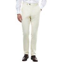 XPOSED Men's ZAK Honeycomb Weave Tailored Suit Trousers in Cream | Size: 38