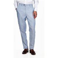 XPOSED Men's Stylish Lewis Linen Suit Trousers in Light Blue | Size: 34
