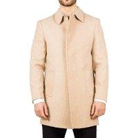 TruClothing Men's Classic Collar Wool Blend Overcoat Classic Trench Coat Winter Jacket in Beige | Size: Small