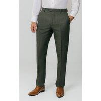 Dobell Men's Green Weave Suit Trousers | Size: 38R