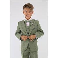 SIRRI Men's Slim Fit Textured 8-Piece Formal Suit Set in Khaki | Size: 15 Years