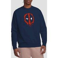 Marvel Deadpool Paint Logo Sweatshirt in Navy | Size: 2XL