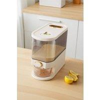 Living and Home 5KG Airtight Large Capacity Rice Dispenser Cereal Storage Container in Cream