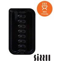 Wham Sizzll Enamel Sausage Tray - BBQ, Hob & Oven Safe Pan in Black