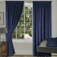 Luxury Living Montreal Taped Top Curtains in Navy | Size: 117 cm width x 137 cm drop