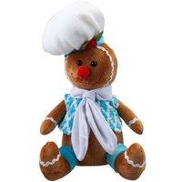 VFM e-Store Christmas Sitting Gingerbread Decoration 28cm x 18cm Blue X 1 | Size: 28 cm x 18 cm