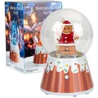 VFM e-Store Christmas Snow Globe Light Up Blower 18cm Gingerbread Man Red X 1 in Pink