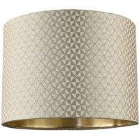 Happy Homewares Light Shimmer Taupe Drum Lamp Shade with Inner Champagne Gold Lining | Size: 10 inches