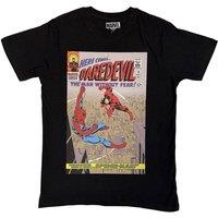 Rock Off officially Licensed Products Marvel Comics Daredevil Enter Spider-Man T-Shirt in Black | Size: Medium