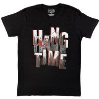 Rock Off officially Licensed Products Marvel Comics Hang Time Spider-Man T-Shirt in Black | Size: 2XL