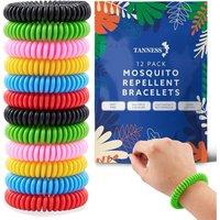 Tanness 12 Pack Multi-Coloured Mosquito Repellent Bracelet