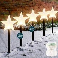 Globrite 5 Pack Waterproof LED Garden Christmas Pathway Lights - Star in Cool White