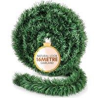 Pelle & Sol 16m (52ft) Green Tinsel Christmas Garland in Dark Green