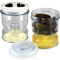 simpa 2in1 Pickle & Preserve Refrigerator Storage & Serving Jars - Set of 2 in Clear