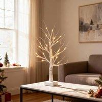 Shatchi 4pcs- 60cm White Twig Tree 24 Warm White LEDs USB or Battery Operated | Size: 2ft