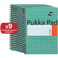 Pukka A5 Squared Jotta Book 200 Pages Wirebound 80GSM 5mm Squares Journaling Pad- Pack of 9