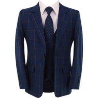 SIRRI Boy's Windowpane Check Suit Set in Navy | Size: 2 Years