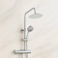 Bathroom Kingdom Menai Premium Chrome Round Thermostatic Shower Set in Silver