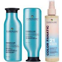 Pureology Strength Cure Shampoo 266ml, Strength Cure Conditioner 266ml & Color Fanatic Multi-Tasking Spray 200ml Pack in Clear
