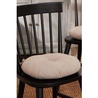 Dibor Set of 2 Traditional Grey Round Indoor Dining Chair Seat Pad Cushions Dia 40cm | Size: 40 cm x 40 cm